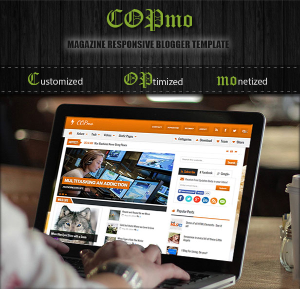 COPmo magazine responsive blogger template