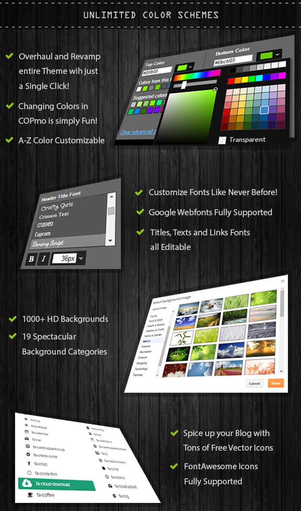 Blogger template with Unlimited Color Schemes